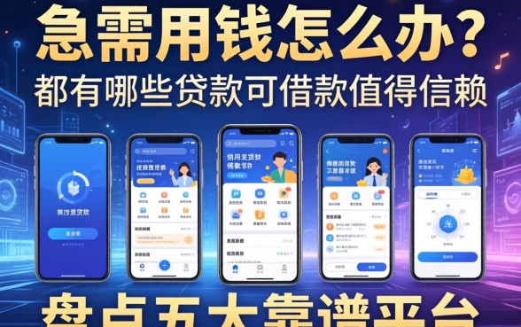 急需用钱怎么办？都有哪些贷款可借款的软件值得信赖？盘点五大靠谱平台