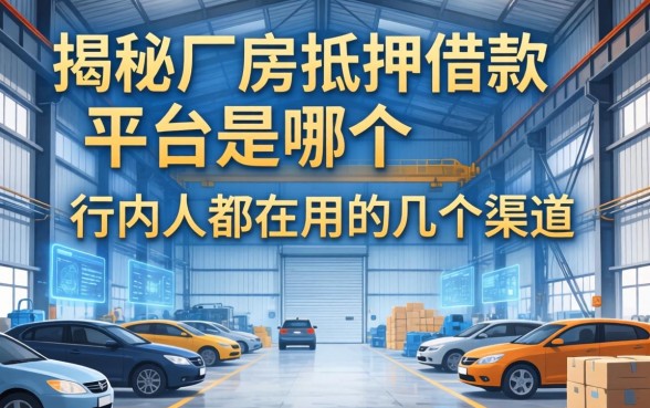 揭秘厂房抵押借款平台是哪个，行内人都在用的几个渠道