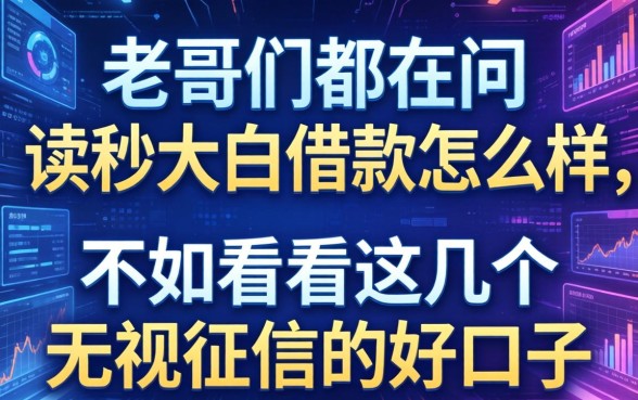 老哥们都在问读秒大白借款怎么样，不如看看这几个无视征信的好口子