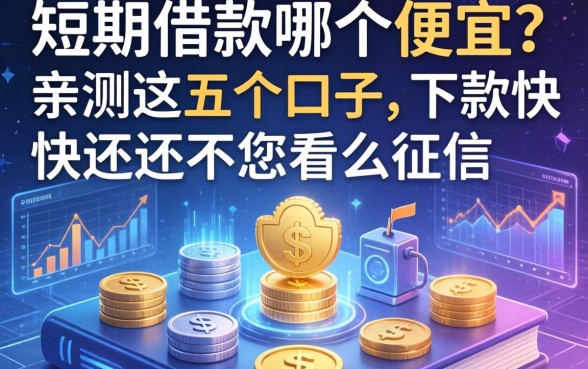 短期借款哪个便宜？亲测这五个口子，下款快还不怎么看征信