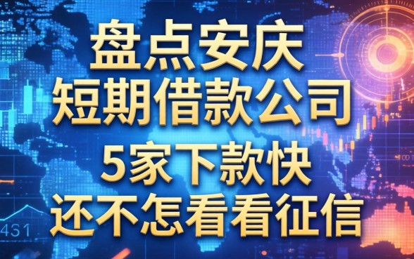 盘点安庆短期借款公司有哪些：这5家下款快还不怎么看征信