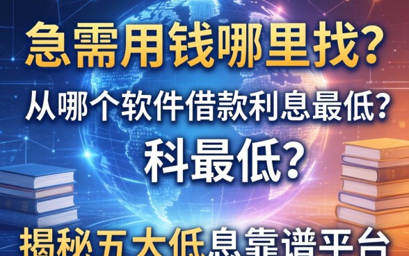 急需用钱哪里找？从哪个软件借款利息最低？揭秘五大低息靠谱平台