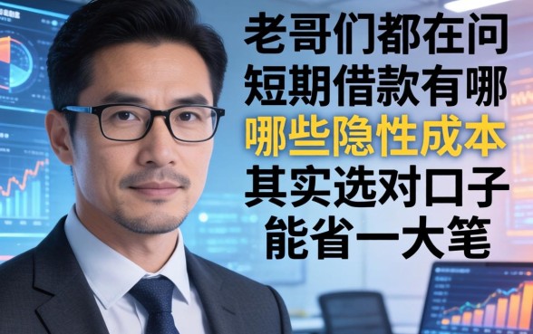 老哥们都在问短期借款有哪些隐性成本，其实选对口子能省一大笔
