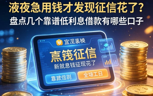 深夜急用钱才发现征信花了？盘点几个靠谱的低利息借款有哪些口子