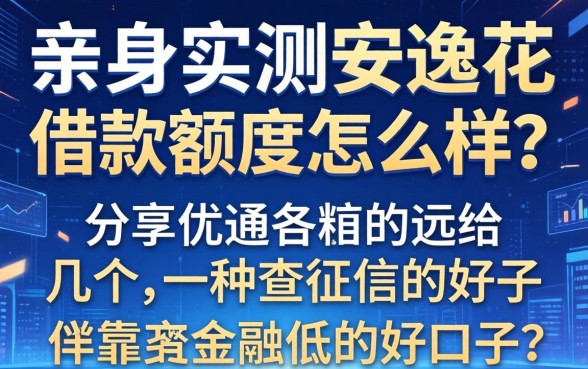 亲身实测安逸花借款额度怎么样？分享几个不查征信的好口子