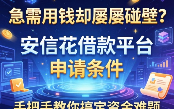 急需用钱却屡屡碰壁？安信花借款平台的申请条件有哪些？手把手教你搞定资金难题