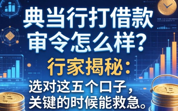 典当行打借款官司怎么样？行家揭秘：选对这五个口子，关键时候能救急
