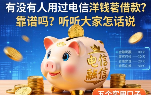 有没有人用过电信洋钱罐借款？靠谱吗？听听大家怎么说并附五个实用口子