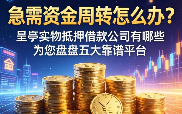 急需资金周转怎么办？呈贡实物抵押借款公司有哪些？为您盘点五大靠谱平台