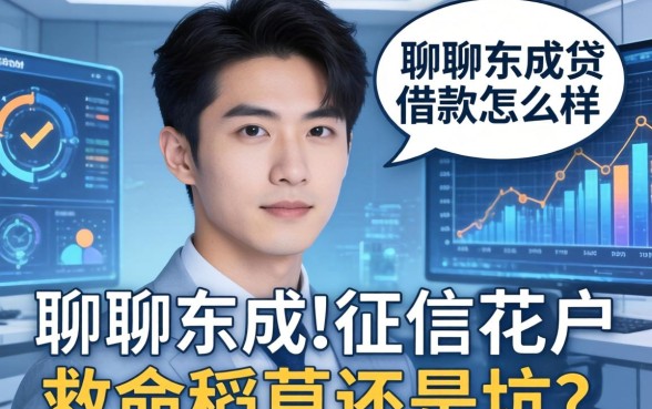 聊聊东成贷借款怎么样：征信花户的救命稻草还是坑？