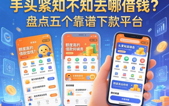 手头紧却不知去哪借钱？额度高的借款软件有哪些？盘点五个靠谱下款平台