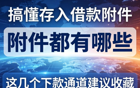 搞懂存入借款的附件都有哪些，这几个下款通道建议收藏