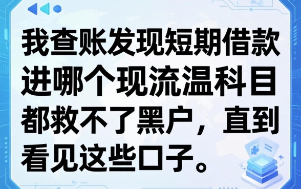 我查账发现短期借款进哪个现金流科目都救不了黑户，直到看见这些口子