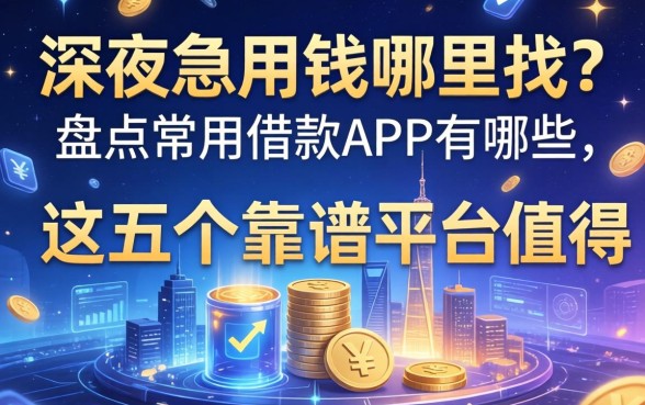 深夜急用钱哪里找？盘点常用借款app有哪些，这五个靠谱平台值得一试