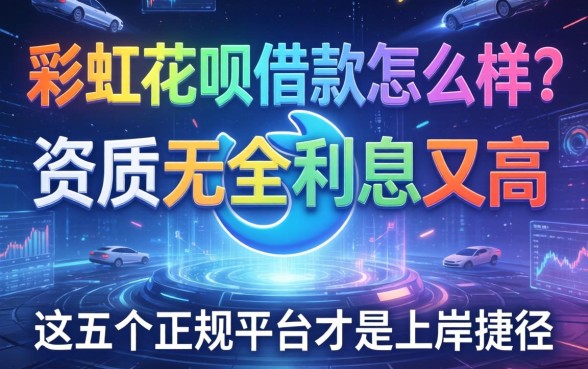 彩虹花呗借款怎么样？资质不全利息又高，这五个正规平台才是上岸捷径