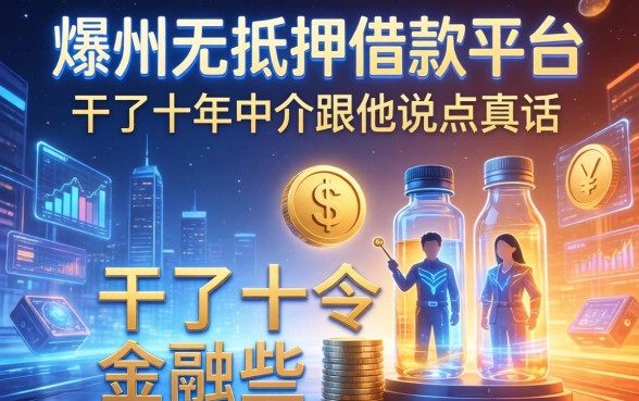 端州无抵押借款平台有哪些？干了十年中介跟你说点真话