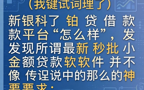 我试了铂银贷借款平台怎么样，发现所谓最新秒批小额贷款软件并不像传说中那么神