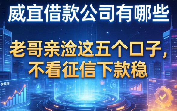 迪庆借款公司有哪些？老哥亲测这五个口子，不看征信下款稳