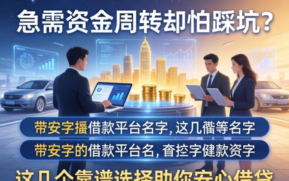 急需资金周转却怕踩坑？带安字的借款平台名字有哪些，这几个靠谱选择助你安心借贷