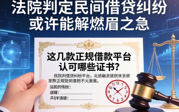 法院判定民间借贷纠纷认可哪些证据？这几款正规借款平台或许能解燃眉之急