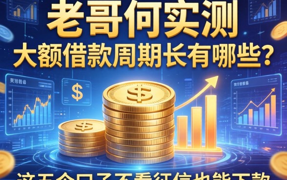 老哥们实测：大额借款周期长的有哪些？这五个口子不看征信也能下款