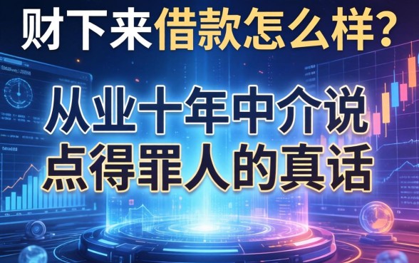 财下来借款怎么样？从业十年中介说点得罪人的真话