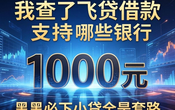 我查了飞贷借款支持哪些银行，发现1000元黑户必下小贷全是套路
