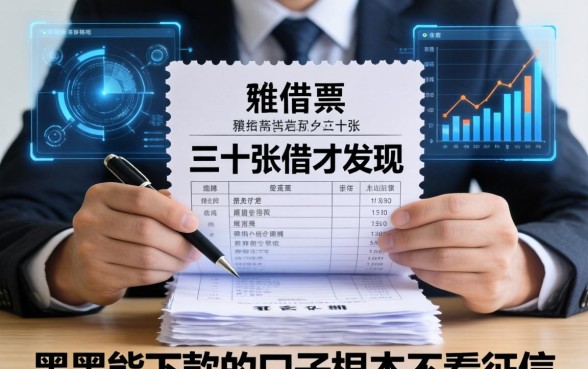 我翻了三十张借条才发现，黑户能下款的口子根本不看征信