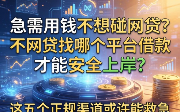急需用钱不想碰网贷？不网贷找哪个平台借款才能安全上岸？这五个正规渠道或许能救急