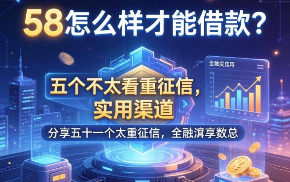 58怎么样才能借款？分享五个不太看重征信的实用渠道