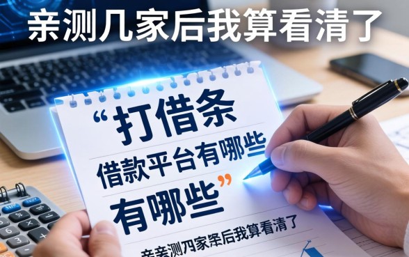 打借条的借款平台有哪些an？亲测几家后我算看清了
