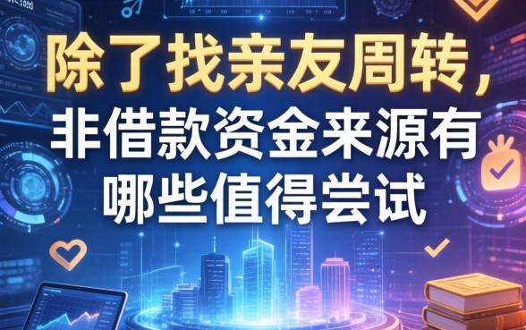 除了找亲友周转，非借款资金来源有哪些值得尝试