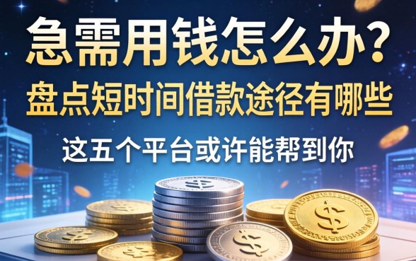 急需用钱怎么办？盘点短时间借款途径有哪些，这五个平台或许能帮到你