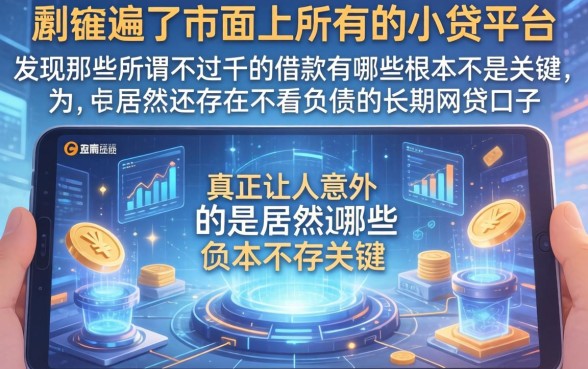 我翻遍了市面上所有的小贷平台，发现那些所谓不过千的借款有哪些根本不是关键，真正让人意外的是居然还存在不看负债的长期网贷口子