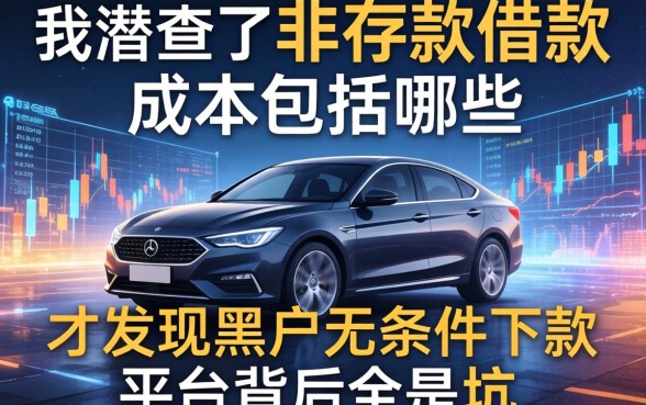 我查了非存款借款成本包括哪些，才发现黑户无条件下款的平台背后全是坑