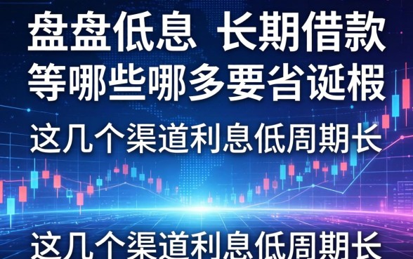 盘点低息的长期借款有哪些，这几个渠道利息低周期长