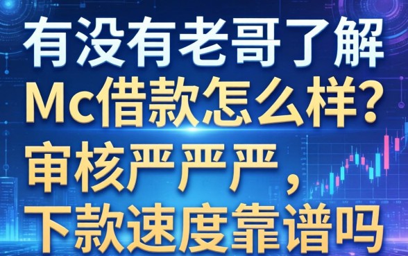 有没有老哥了解mc借款怎么样？审核严不严，下款速度靠谱吗？