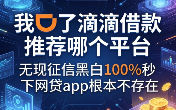我试了滴滴借款推荐哪个平台的，发现无视征信黑白100%秒下网贷app根本不存在
