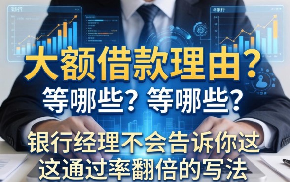 大额借款理由有哪些？银行经理不会告诉你这些通过率翻倍的写法