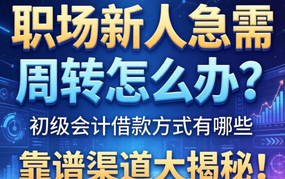 职场新人急需周转怎么办？初级会计借款方式有哪些？靠谱渠道大揭秘！
