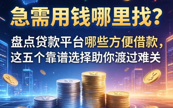 急需用钱哪里找？盘点贷款平台哪些方便借款，这五个靠谱选择助你渡过难关