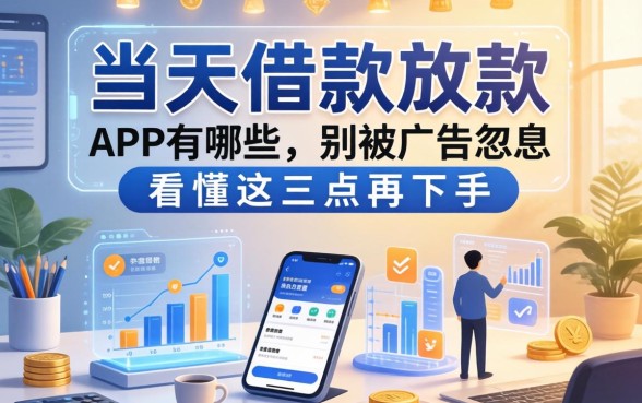 当天借款放款的app有哪些？别被广告忽悠，看懂这三点再下手
