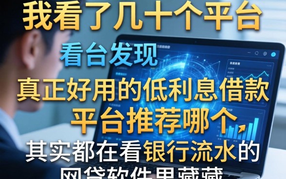 我看了几十个平台发现，真正好用的低利息借款平台推荐哪个，其实都在看银行流水的网贷软件里藏着