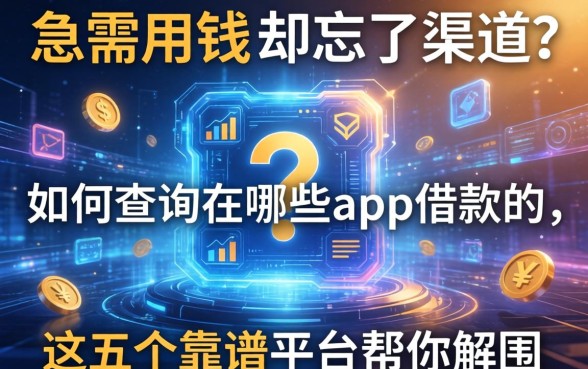 急需用钱却忘了渠道？如何查询在哪些app借款的，这五个靠谱平台帮你解围