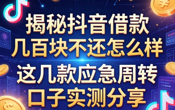 揭秘抖音借款几百块不还怎么样,这几款应急周转口子实测分享