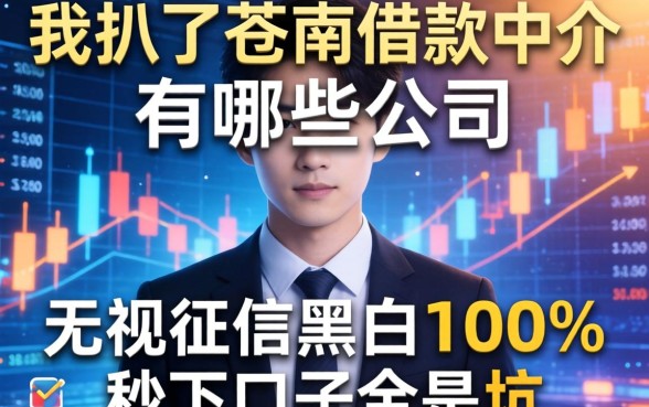 我扒了苍南借款中介有哪些公司，发现无视征信黑白100%秒下口子全是坑