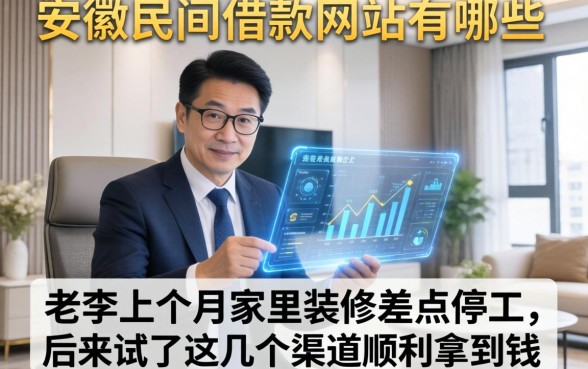 安徽民间借款网站有哪些？老李上个月家里装修差点停工，后来试了这几个渠道顺利拿到钱