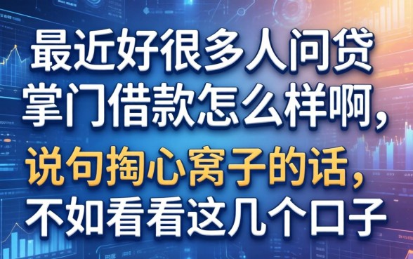 最近好多人问贷掌门借款怎么样啊，说句掏心窝子的话，不如看看这几个口子