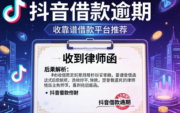 抖音借款逾期收到律师函后果解析及靠谱借款平台推荐
