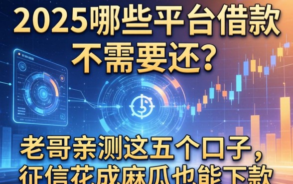 2025哪些平台借款不需要还？老哥亲测这五个口子，征信花成麻瓜也能下款